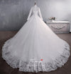 Muslim Wedding Dress Elegant High Neck With Train TB1471