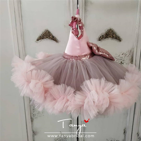 Light Pink New Flower Girl Dresses for Wedding With Applique TBF027