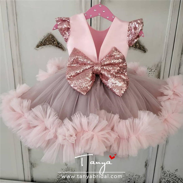 Light Pink New Flower Girl Dresses for Wedding With Applique TBF027