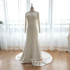 Scoop Neck Mermaid Wedding Dresses Harry and Meghan's wedding Gowns Long Sleeve elegant Simple abiti a sposa ZW050