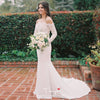 Off Shoulder Vestido de Noiva Mermaid Style Wedding Dress Long Lace Sleeves White Ivory Bridal Dress Country Robe De Mariee