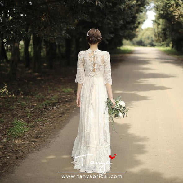 Bohemian Long Lace Wedding Dresses TT306