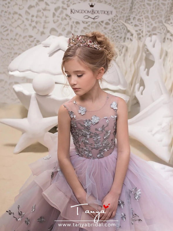 Lace / Organza / Tulle Jewel Neck Princess Maxi Party / Birthday / Pageant Flower Girl Dresses