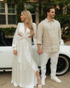Sleek Soft Silk Satin Wedding Dresses Cut-Outs Open Back A Line Noivas Chic DW676