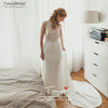 Lace appliques See Through Soft satin Bridal Gowns Country Maxi Noivas