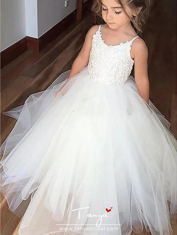 A-Line Floor Length Wedding / First Communion / Pageant Flower Girl Dresses