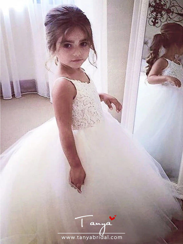 A-Line Floor Length Wedding / First Communion / Pageant Flower Girl Dresses