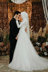 Muslim Wedding DressesLong Sleeves A Line Bridal Gown