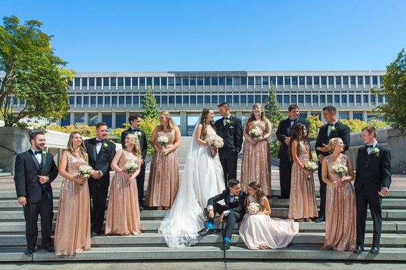 Rose gold bridesmaid dress / 'Rosie' / Sequin bridesmaid dress / Wedding party / Blush bridesmaids / Flattering sparkle / All Sizes