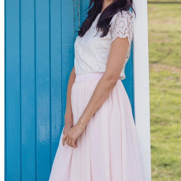 Forest Green Chiffon Long Bridesmaid Skirt