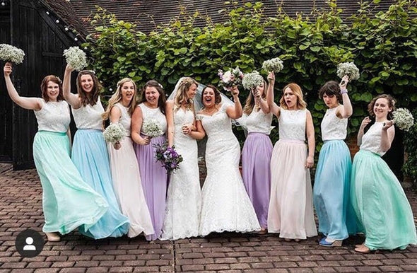 Forest Green Chiffon Long Bridesmaid Skirt