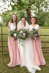 Forest Green Chiffon Long Bridesmaid Skirt