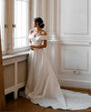 Satin Elegant A Line Wedding Dresses Off Shoulder