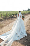 Long Sleeves Satin Wedding Dresses With Court Train