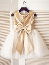 A-Line Knee Length Pageant Flower Girl Dresses