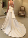 A-Line Wedding Dresses Sleeveless Simple with Bow(s)